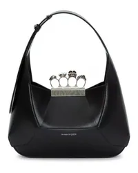 Alexander McQueen Shopper The Jeweled Hobo Black Handbag Schwarz