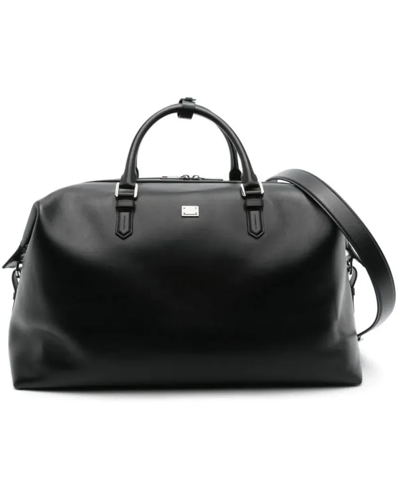 Dolce & Gabbana Hobo Bags Smooth Leather Black Bag With Polished Hardware schwarz Schwarz