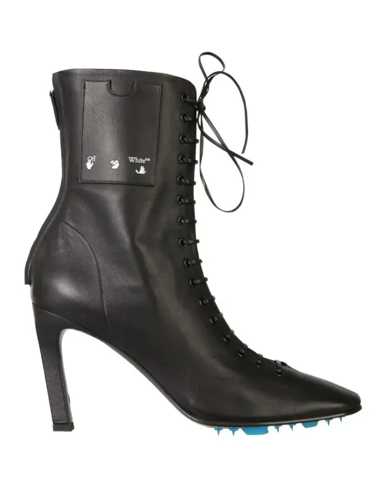 OFF-WHITE Stiefel Lace-Up Black Leather Boots schwarz Schwarz