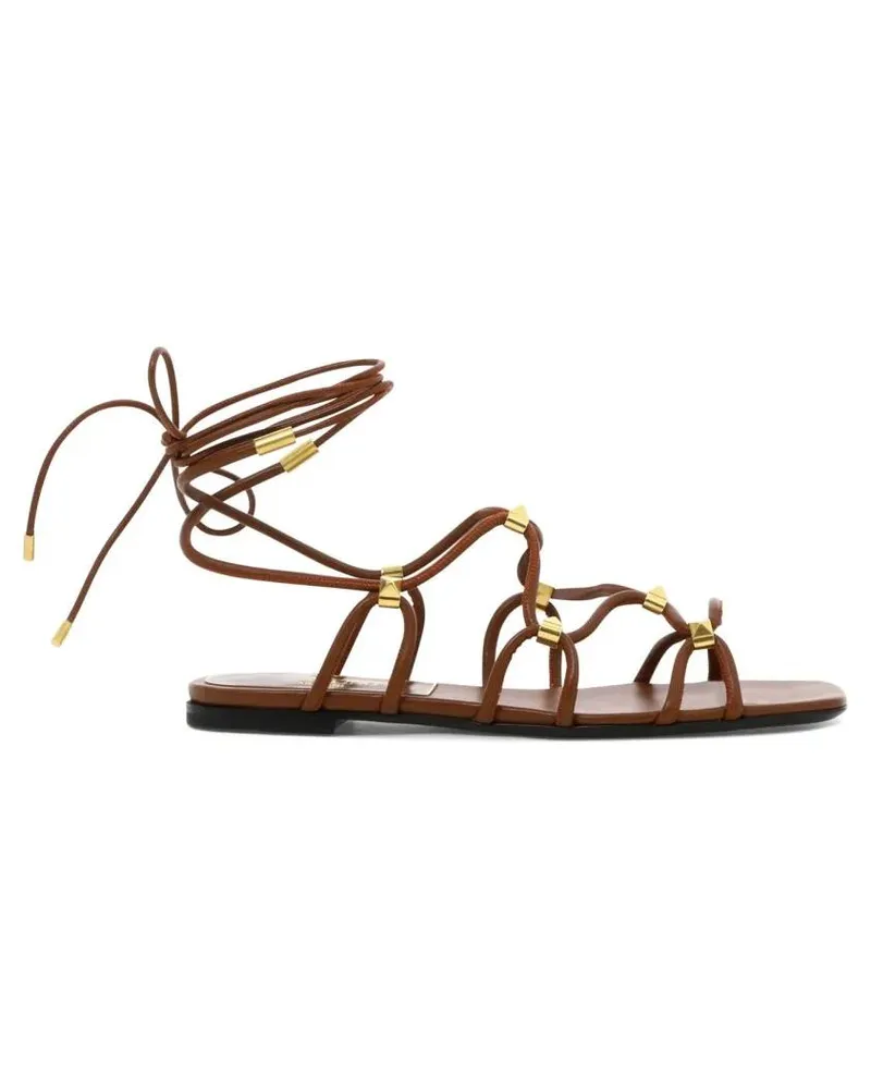 Valentino Garavani Sandalen Leather Sandals With Knot Detailing braun Braun