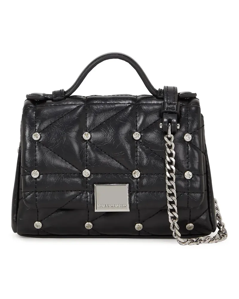 Karl Lagerfeld Portemonnaie K/Kuilt Nano-Tasche mit Strass schwarz Schwarz