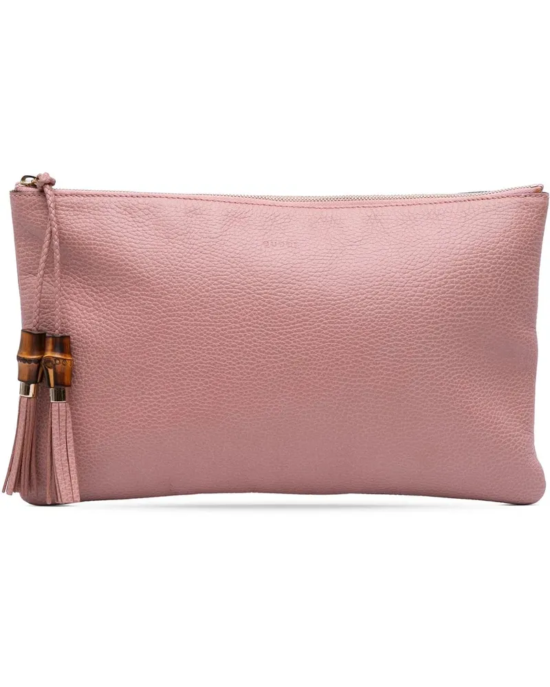 Gucci Clutches Calfskin Bamboo Tassel Clutch rosa Gold