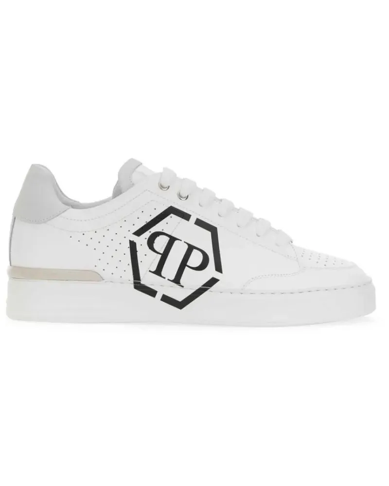 Philipp Plein Low-Top Sneaker High-Quality Cow Leather Sneakers With Logo weiß Weiß