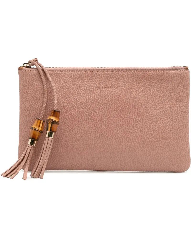 Gucci Clutches Calfskin Bamboo Clutch rosa Gold