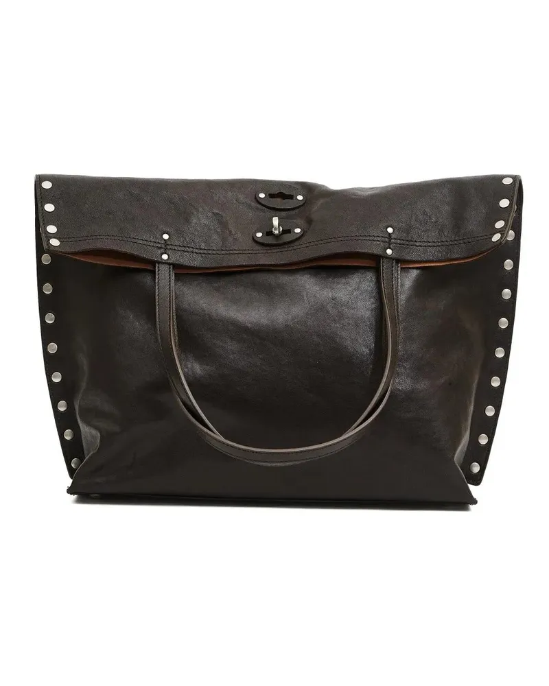 Zanellato Crossbody Bags A'spasso Pelle Invecchiata Brown Carbone schwarz Schwarz