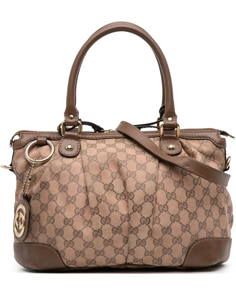 Gucci Hobo Bags GG Canvas Sukey Satchel braun Braun