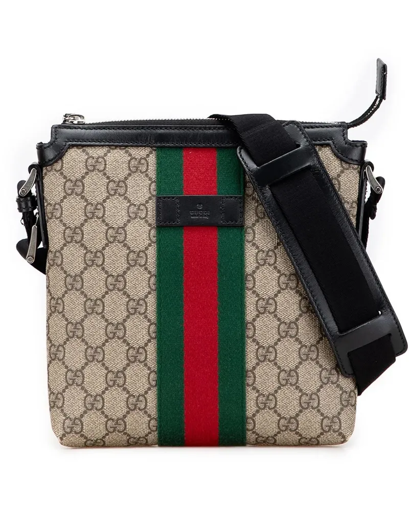 Gucci Hobo Bags GG Supreme Web Crossbody braun Braun