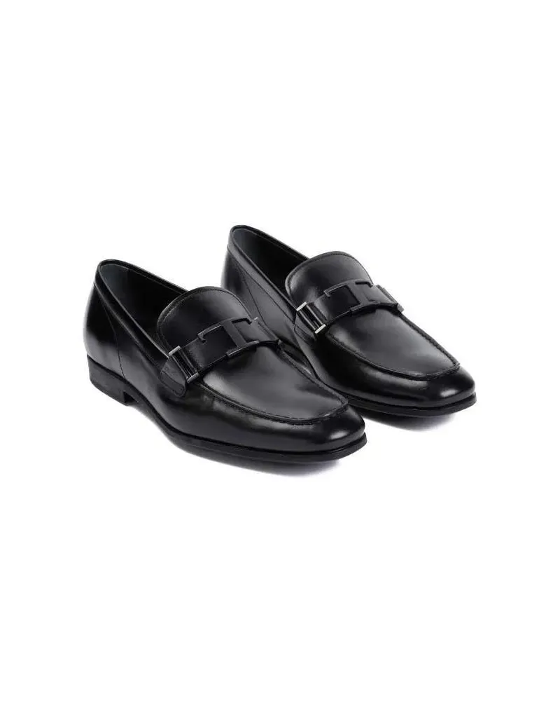 TOD'S Loafer Black Polished Leather Loafers schwarz Schwarz