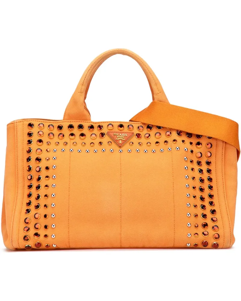 Prada Hobo Bags Canvas Canapa Bijoux Satchel orange Orange