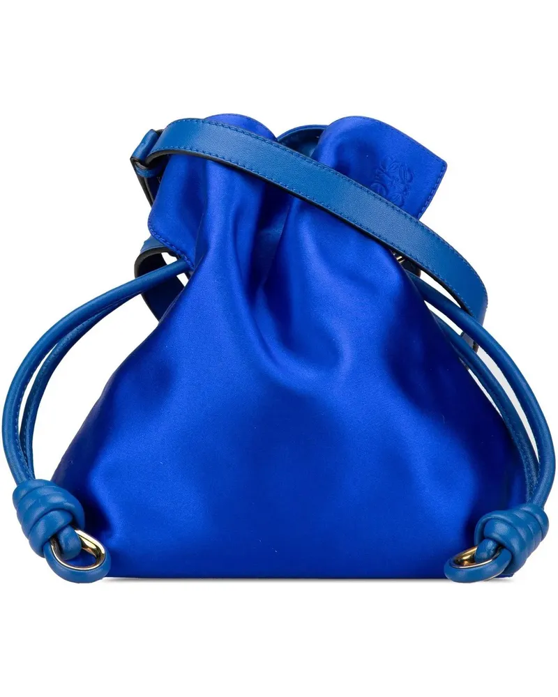 Loewe Hobo Bags Small Satin Flamenco Knot blau Blau