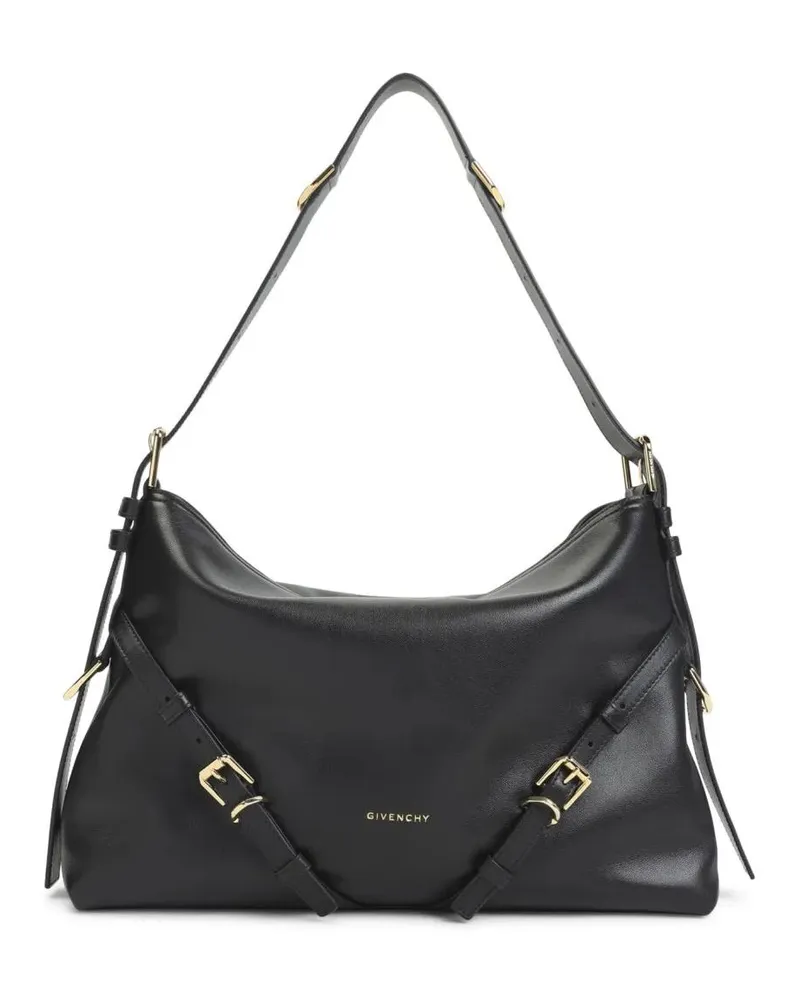 Givenchy Hobo Bags Black Leather Handbag With Decorative Straps schwarz Schwarz