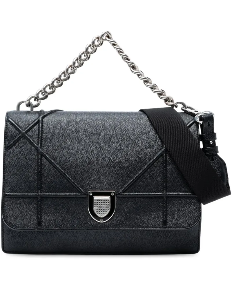 Dior Hobo Bags Large Grained Calfskin Diorama Flap schwarz Schwarz