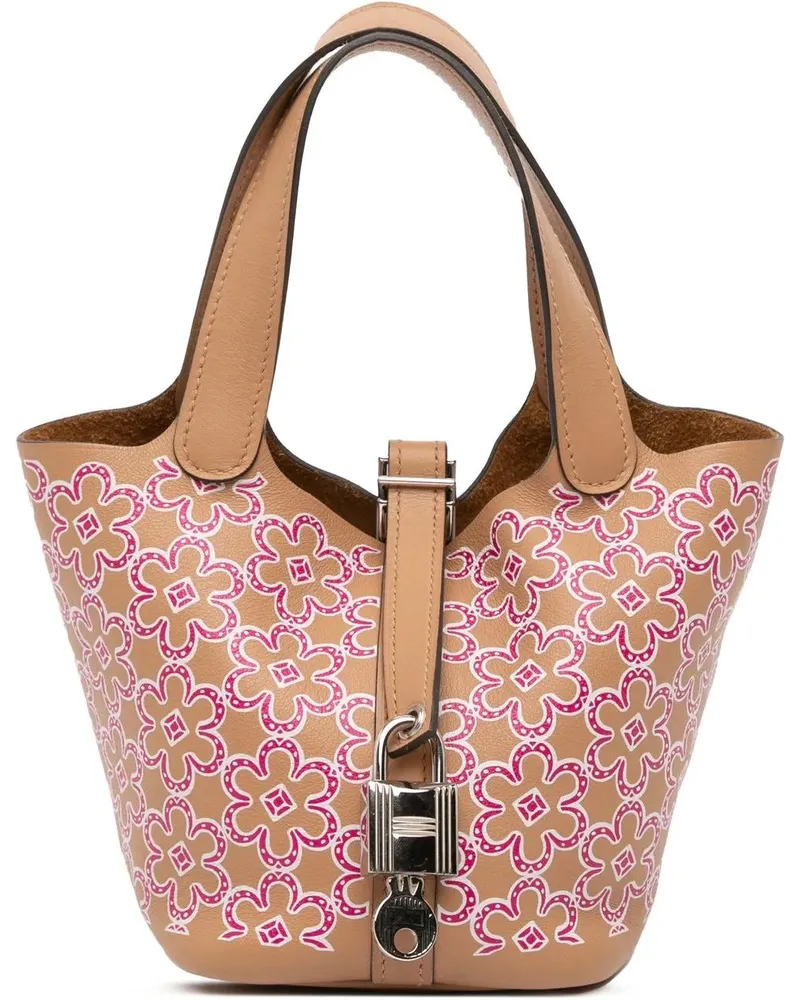 Hermès Crossbody Bags Micro Swift Lucky Daisy Picotin Lock 14 braun Braun