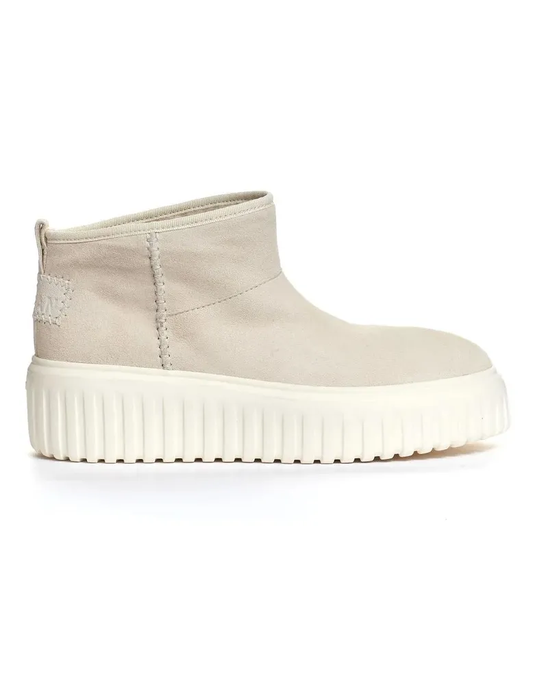 Hogan Stiefel Light Beige Suede Low Boot weiß Weiß