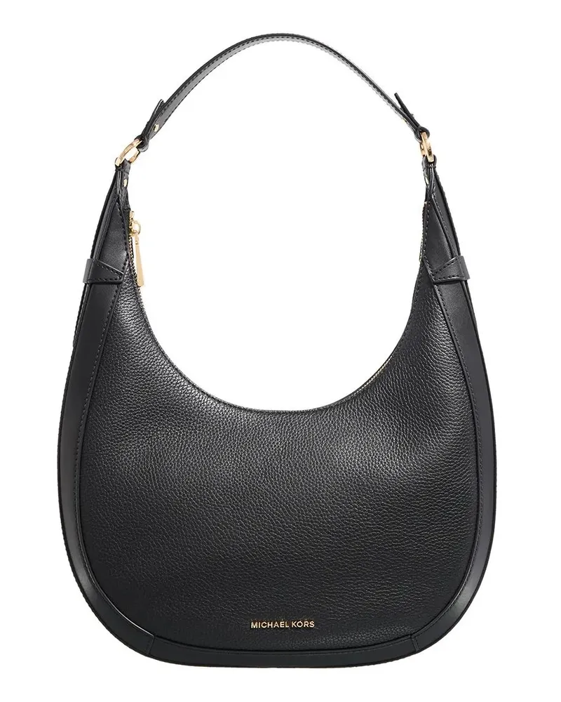 Michael Kors Shopper & Totes Rounded Black Leather Shoulder Bag schwarz Schwarz