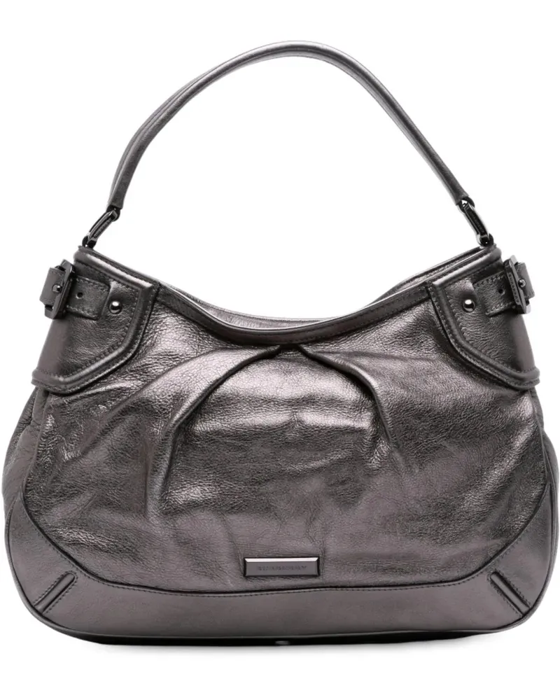 Burberry Hobo Bags Metallic Leather Fairby Hobo grau Grau