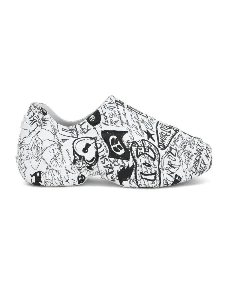 Dolce & Gabbana Low-Top Sneaker Toy Graffiti-Print Logo Sneakers weiß Weiß