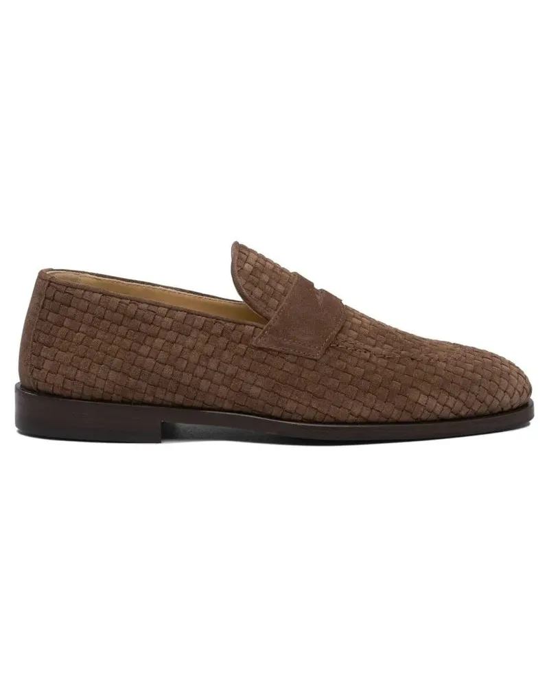 Brunello Cucinelli Loafer Woven Texture Loafers With Kleather Finish schwarz Schwarz