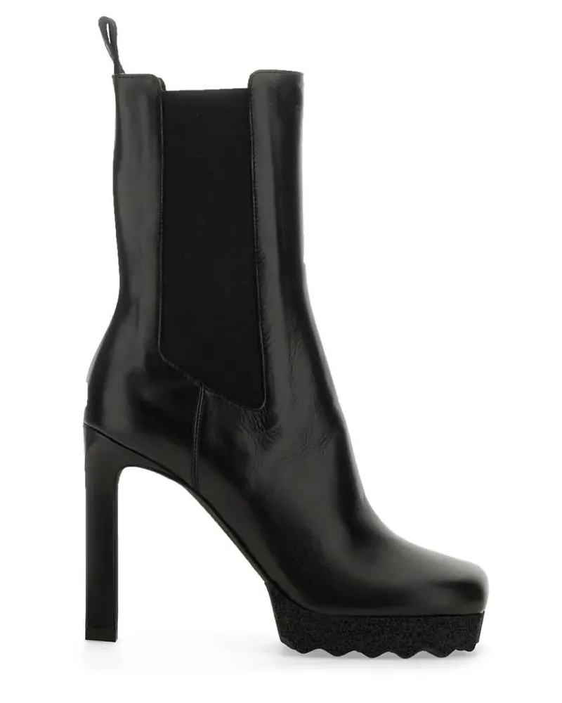 OFF-WHITE Stiefel Ankle-Height Leather Boots schwarz Schwarz