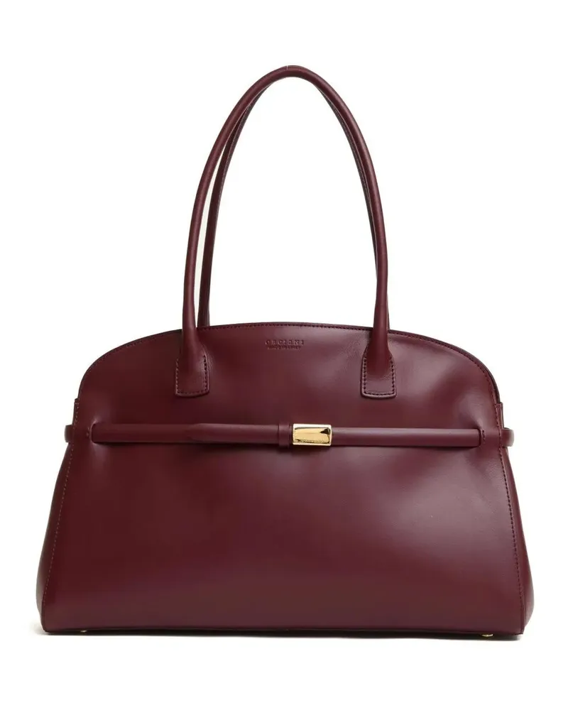 Orciani Hobo Bags Structured Bordeaux Calf Leather Shoulder Bag rot Rot