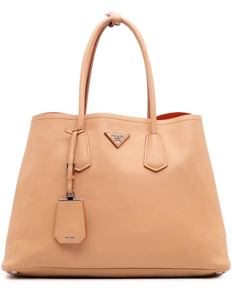 Prada Hobo Bags Large City Calf Double Satchel orange Orange