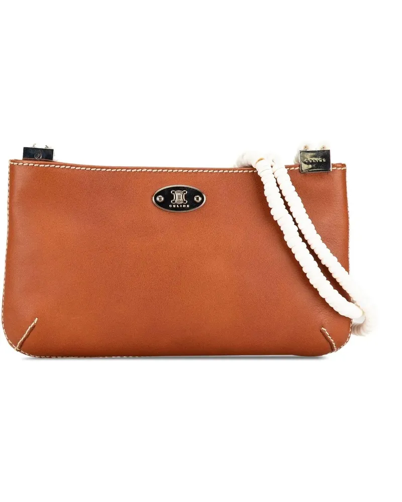 Celine Hobo Bags 20th Calfskin Shell Strap Shoulder Bag braun Braun