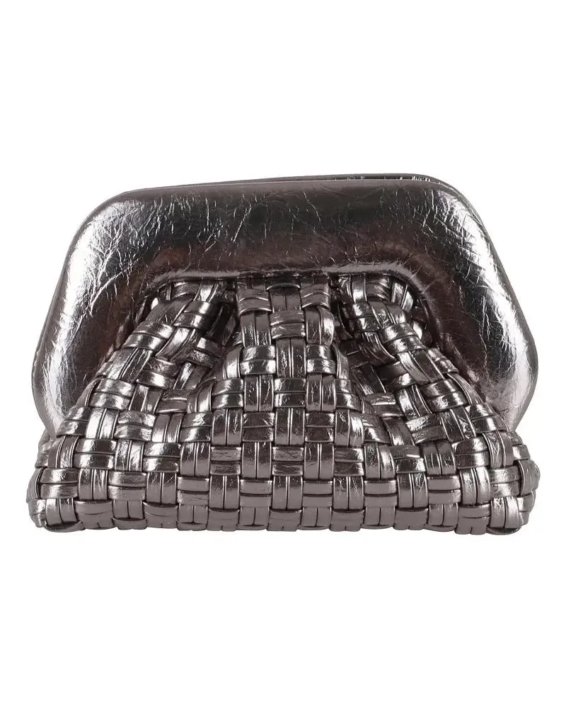 THEMOIRÈ Clutches Geo Micro Bag With Woven Pattern grau Grau