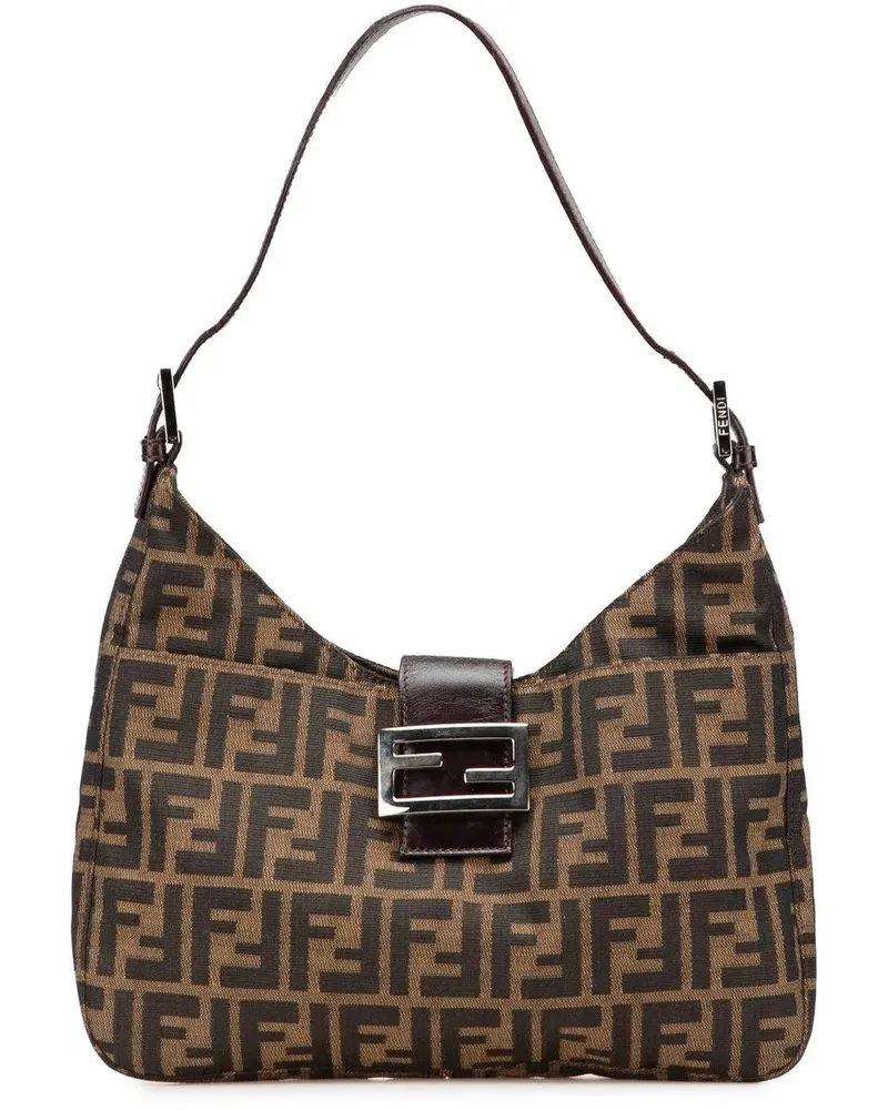 Fendi Hobo Bags Zucca Canvas Shoulder Bag braun Braun