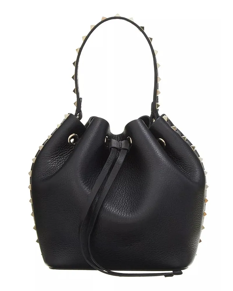 Valentino Garavani Beuteltaschen La Cinquieme Bucket Bag of Toile Iconographe schwarz Schwarz