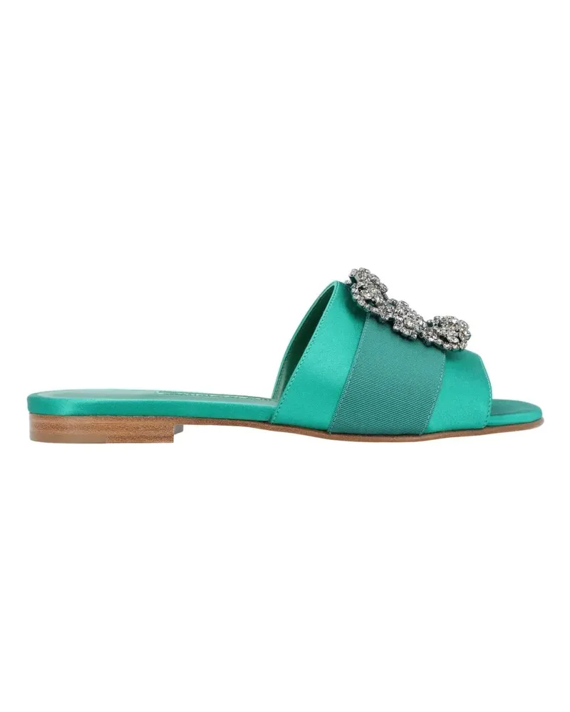 Manolo Blahnik Sandalen Martamod Flat Green grün Grün