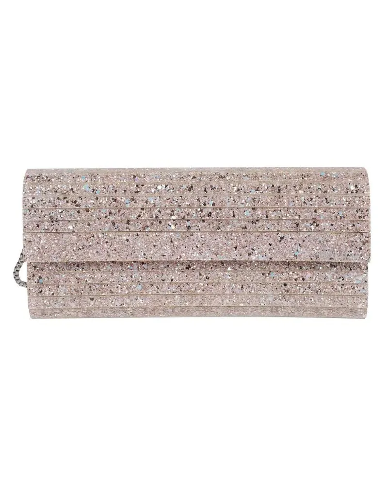 Jimmy Choo Clutches Rectangular Glitter Clutch pink Rosa