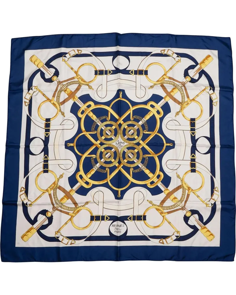 Hermès Tücher & Schals Hermes Classic Eperon d`Or Silk Carre 90 Scarf Tuc blau Blau