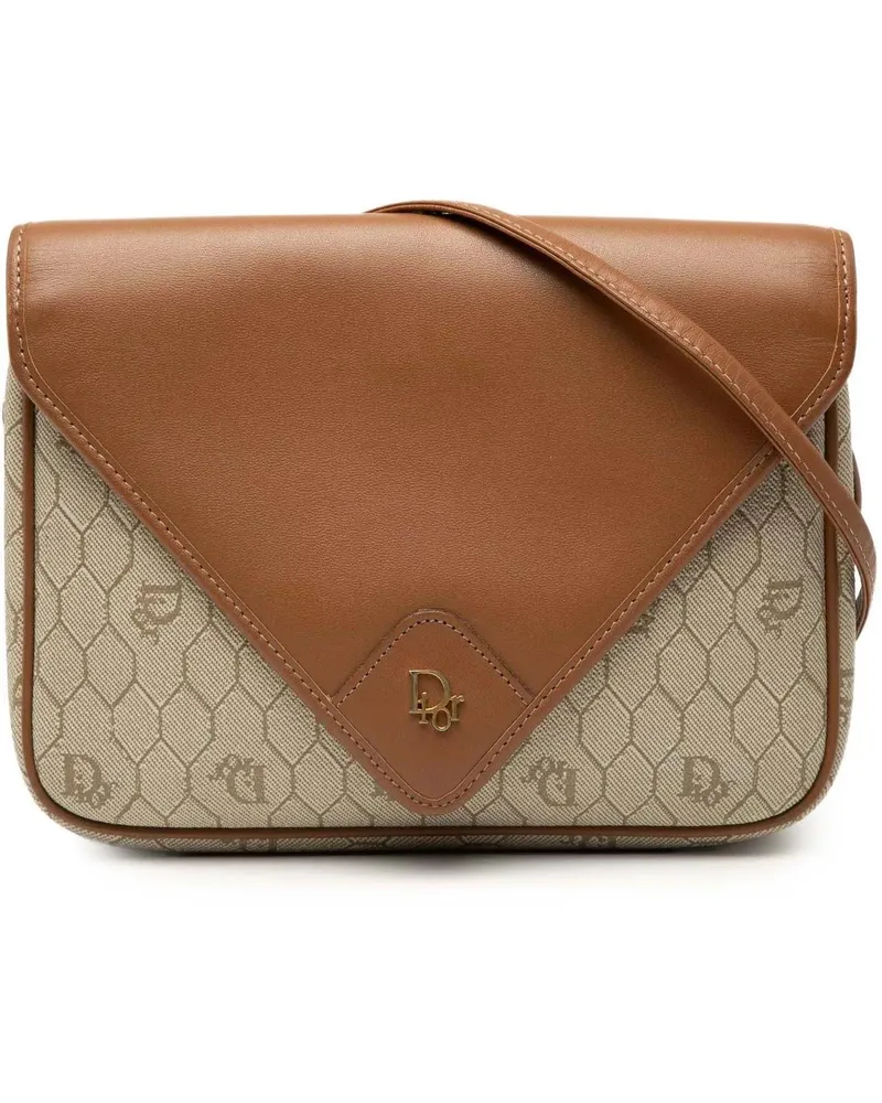 Dior Hobo Bags Honeycomb Coated Canvas Crossbody braun Braun