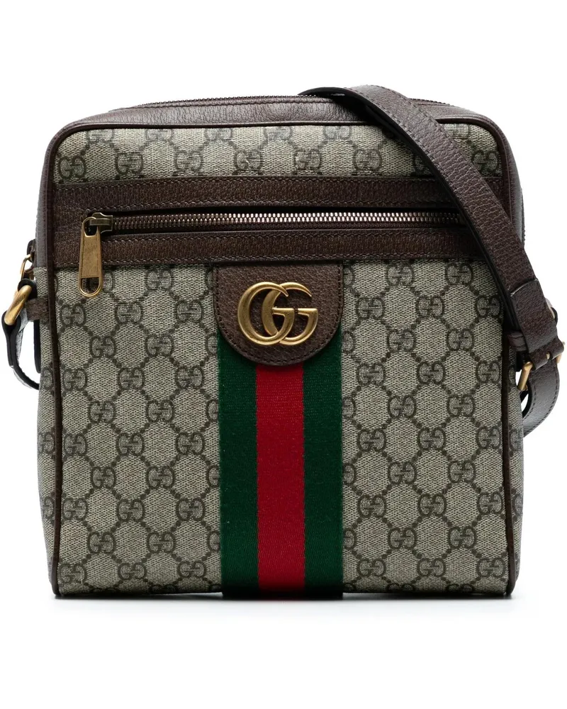 Gucci Hobo Bags Small GG Supreme Web Ophidia Messenger Bag braun Braun