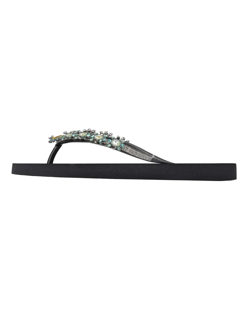 uzurii Slipper & Pantoletten Zehentrenner Dolce Turqoise schwarz Schwarz