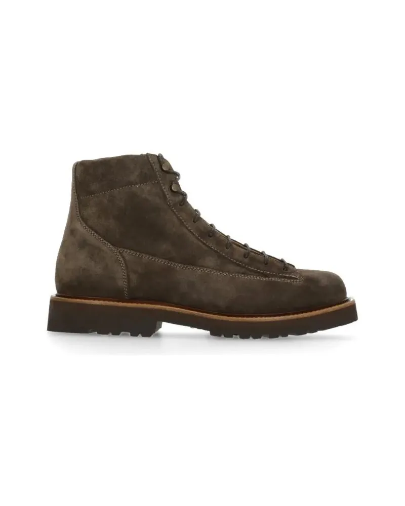 Brunello Cucinelli Stiefel Brown Suede Leather Boots braun Braun