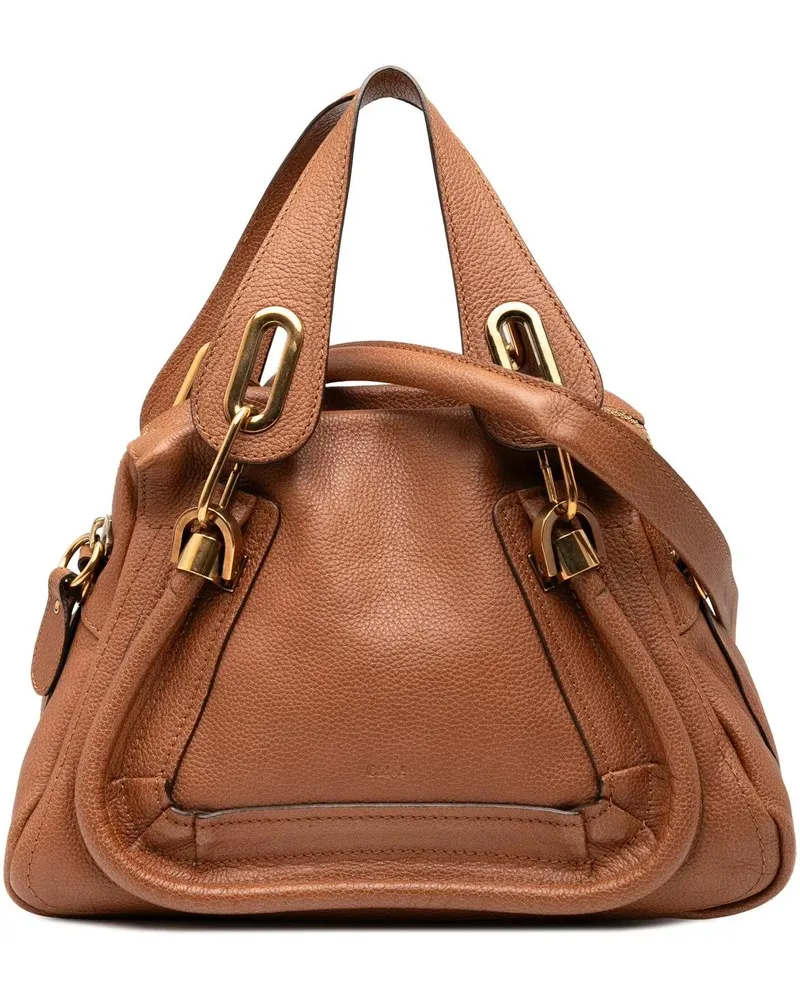 Chloé Hobo Bags Small Pebbled Calfskin Paraty Satchel braun Braun