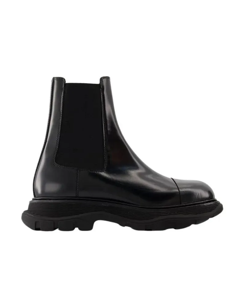 Alexander McQueen Boots & Stiefeletten Treadslick Ankle Boots - Calfskin - Black Schwarz