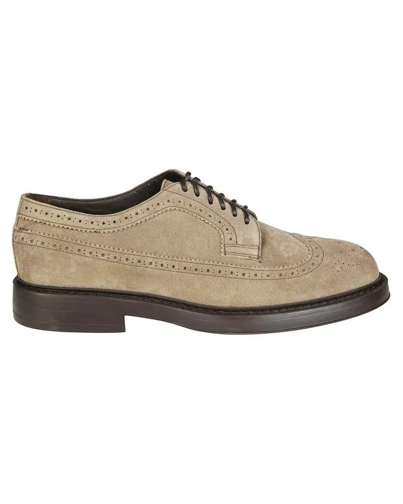 Doucal´s Wingtip Derby Shoes With Brogue Detailing beige Beige