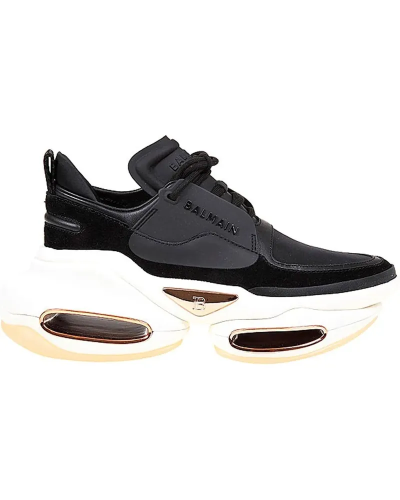 Balmain Low-Top Sneaker  Leather And Fabric Sneakers schwarz Schwarz
