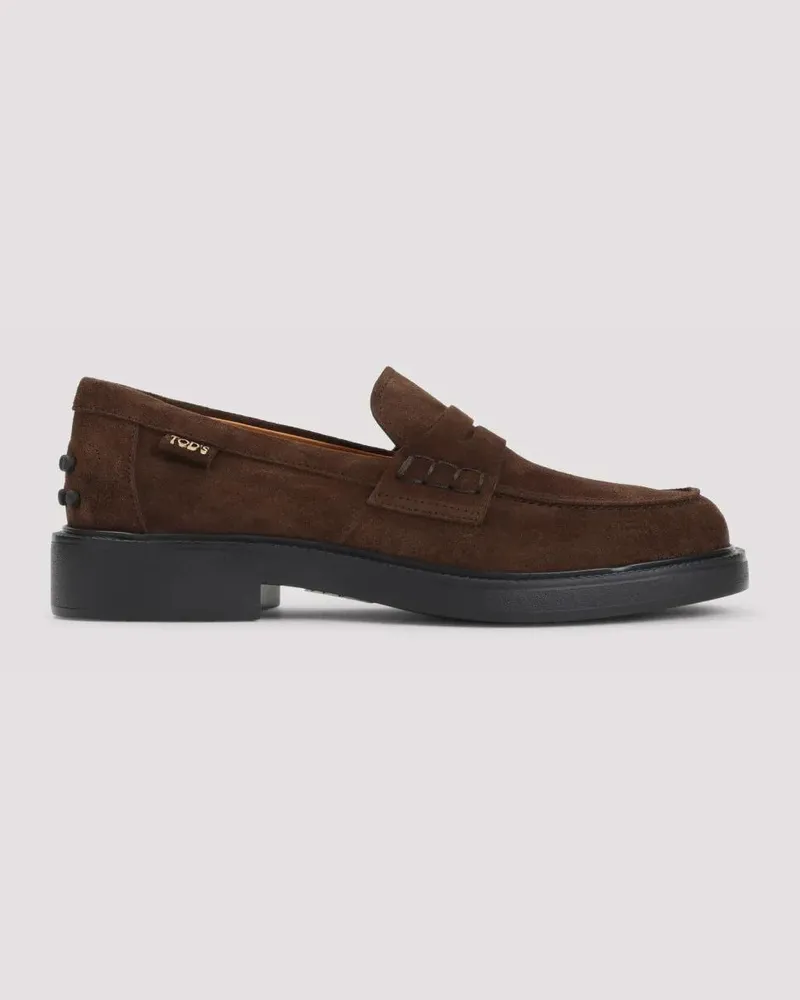TOD'S Brown Africa Suede Leather Loafers braun Braun