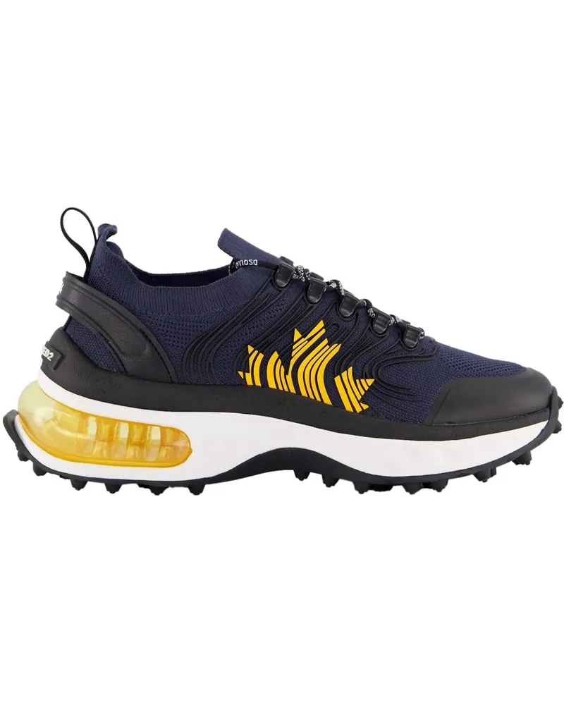 Dsquared2 Low-Top Sneaker Heren Bubble Sneakers Zwart/Blauw schwarz Schwarz