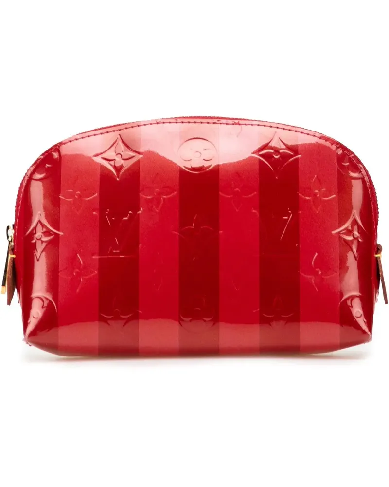 Louis Vuitton Kosmetiktaschen Monogram Vernis Rayures Cosmetic Pouch rot Rot