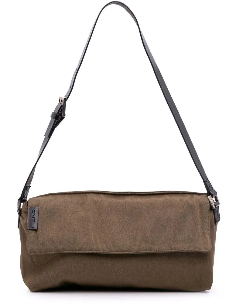 Fendi Hobo Bags Canvas Flap Shoulder Bag braun Braun