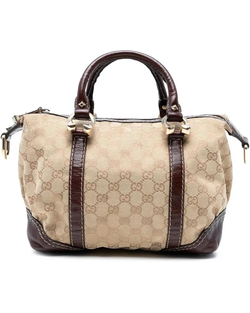 Gucci Hobo Bags GG Canvas Horsebit Nail Boston Bag braun Braun