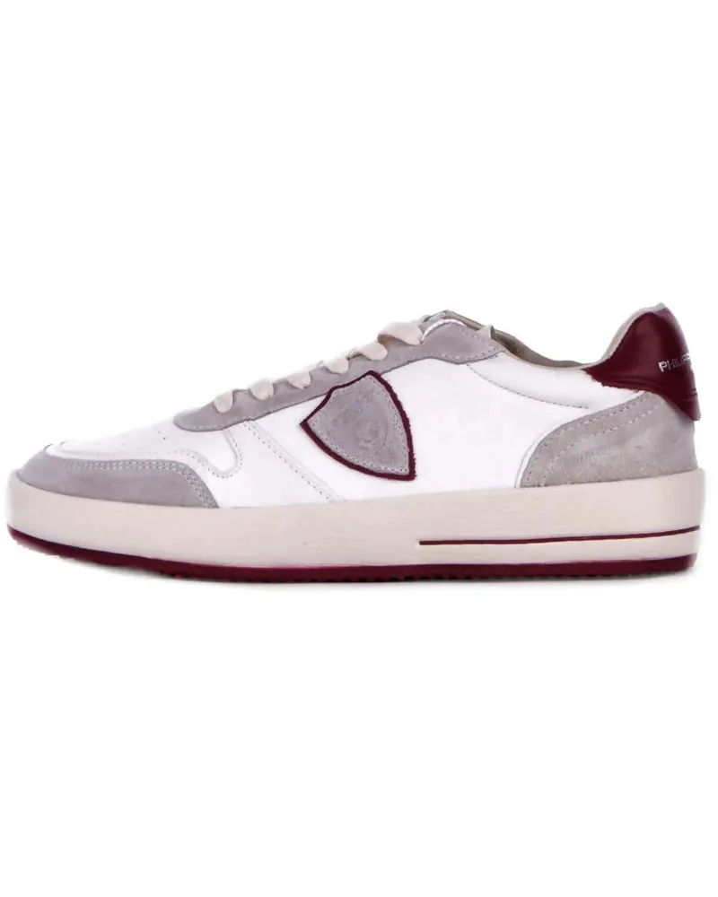 Philippe Model Low-Top Sneaker Sneakers Bianco Bordeau rot Rot