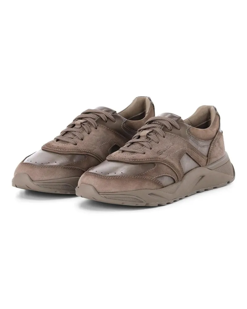 Santoni Low-Top Sneaker Sneaker aus Leder braun Braun