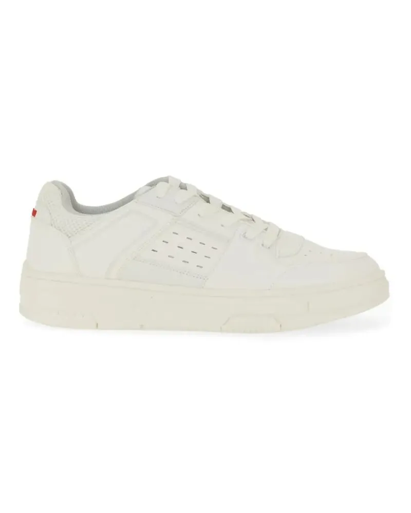 HUGO BOSS Low-Top Sneaker Low-Top Sneakers With Perforated Design And Textur weiß Weiß