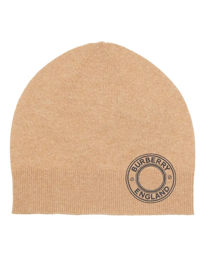 Burberry Mützen Logo Beanie Braun