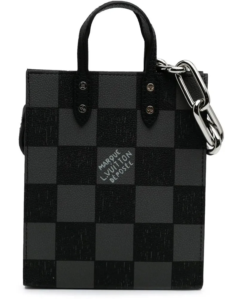 Louis Vuitton Hobo Bags 2021-2024 Damier Checkerboard Sac Plat XS dunkelgrau 